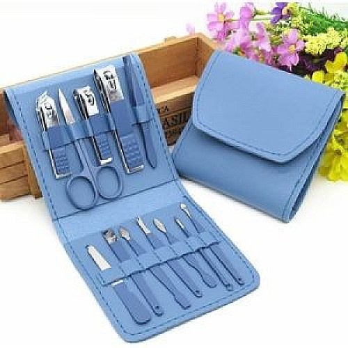 Ensemble de Coupe-Ongles 12 Pièces – Kit Manucure & Pédicure Portable avec Étui