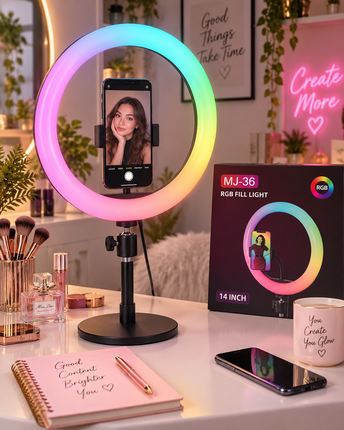 Anneau Lumineux LED Ring Light Professionnel avec Trépied Réglable