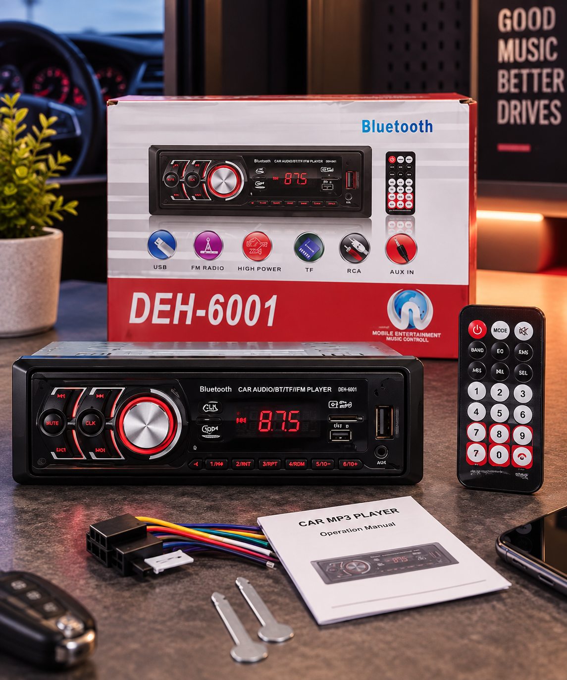 Autoradio Multimédia Bluetooth avec Port USB & Carte SD Haute Fidélité