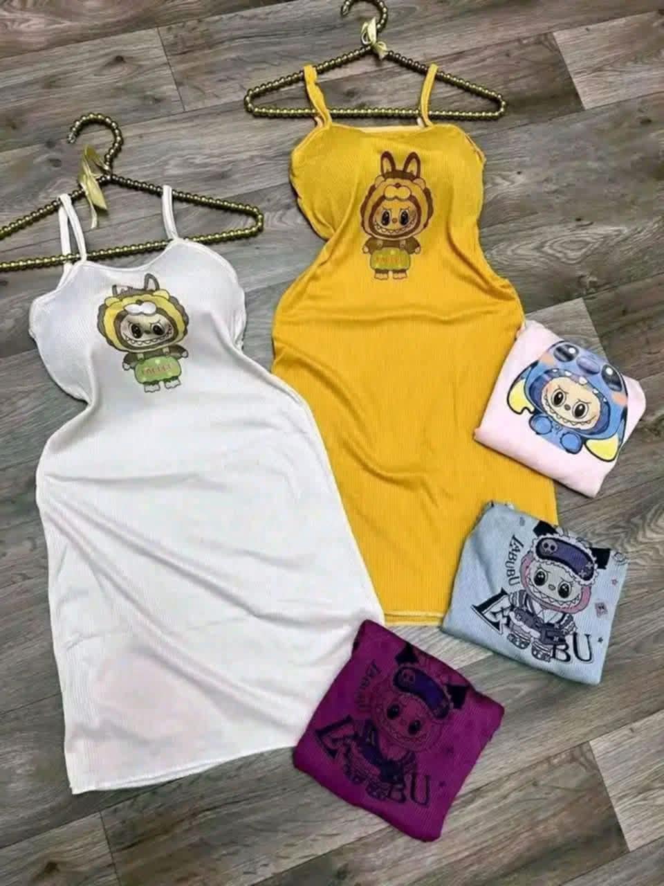 Robe Pyjama Coton Labubu – Confort & Style Décontracté