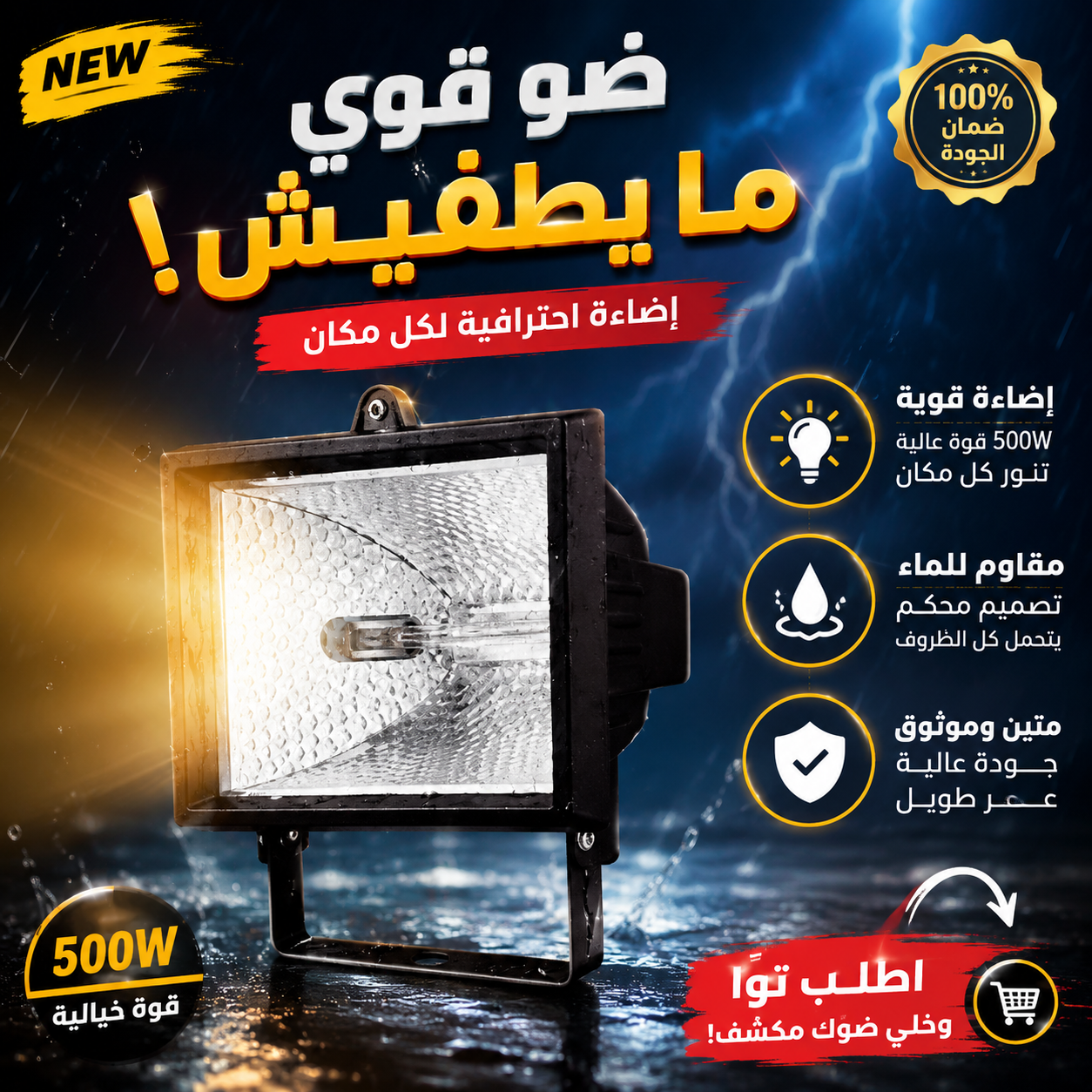 Projecteur Halogène 500W