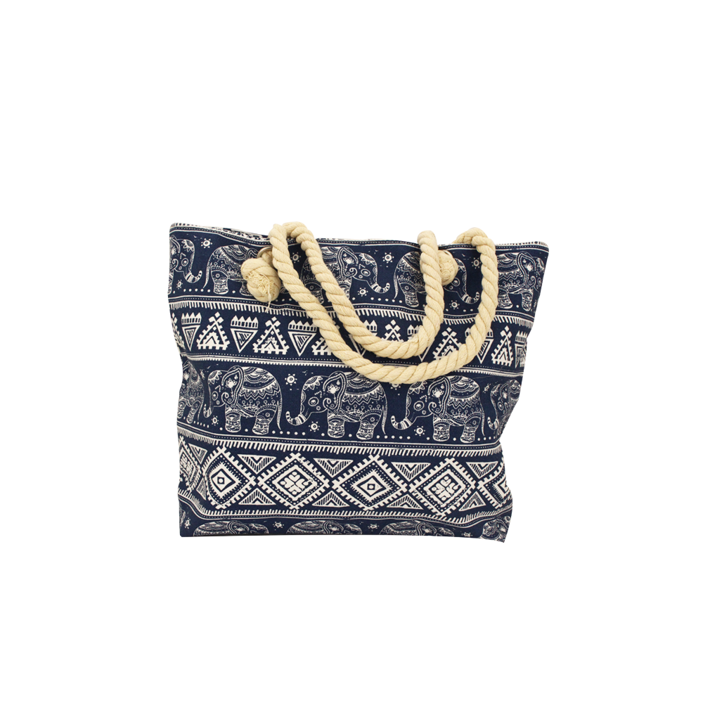 Sac de Plage Grand Format – Fourre-tout en Toile avec Poignées en Corde