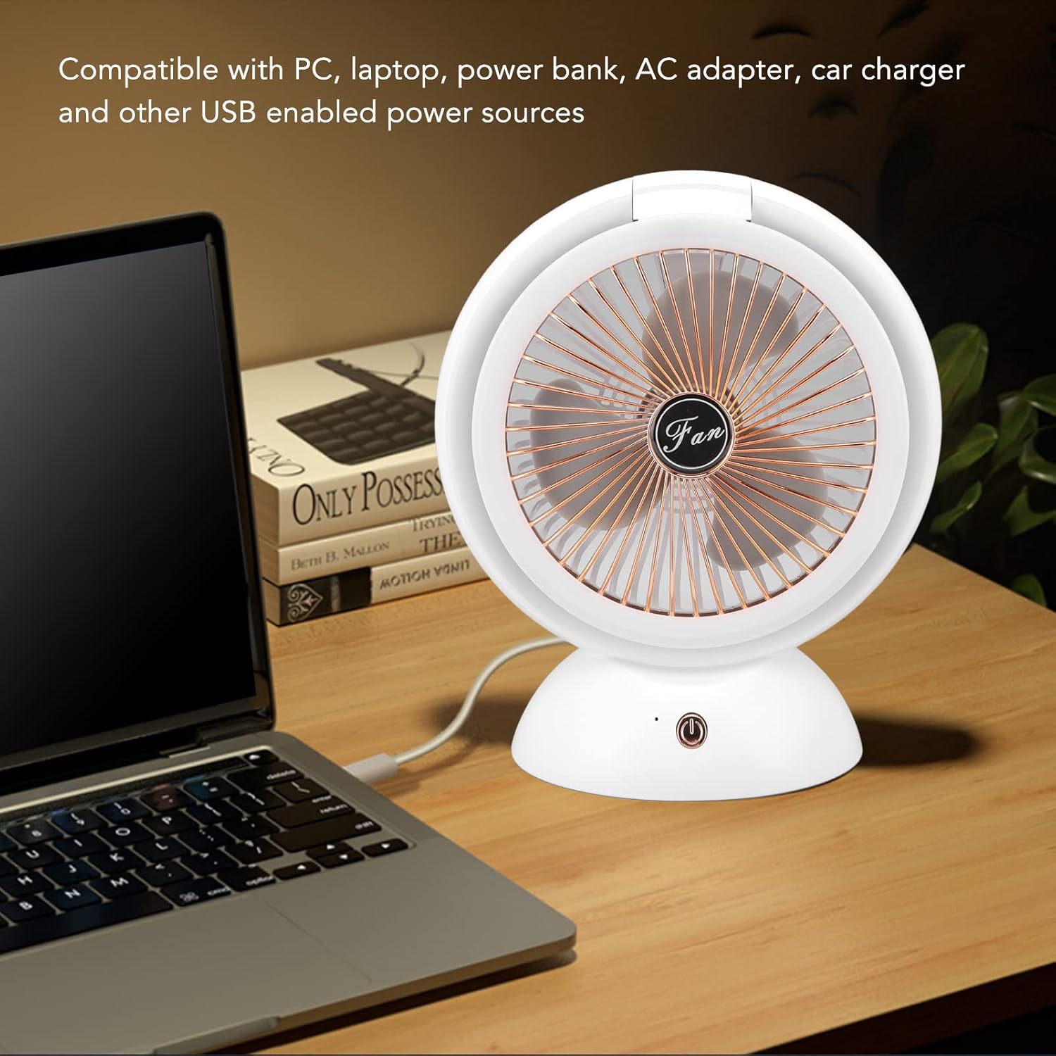Mini Ventilateur de Bureau Portable Rechargeable USB Type-C