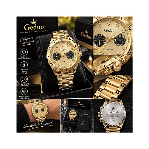 montre doreé pour homme