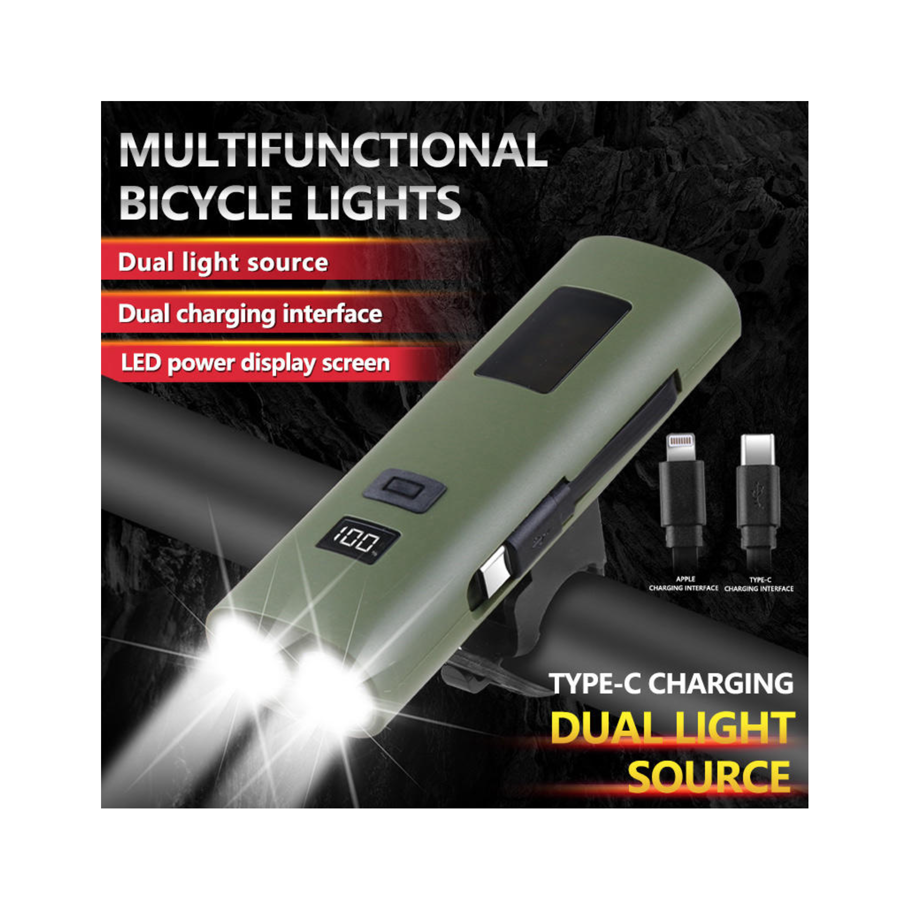 Lampe torche LED rechargeable vert