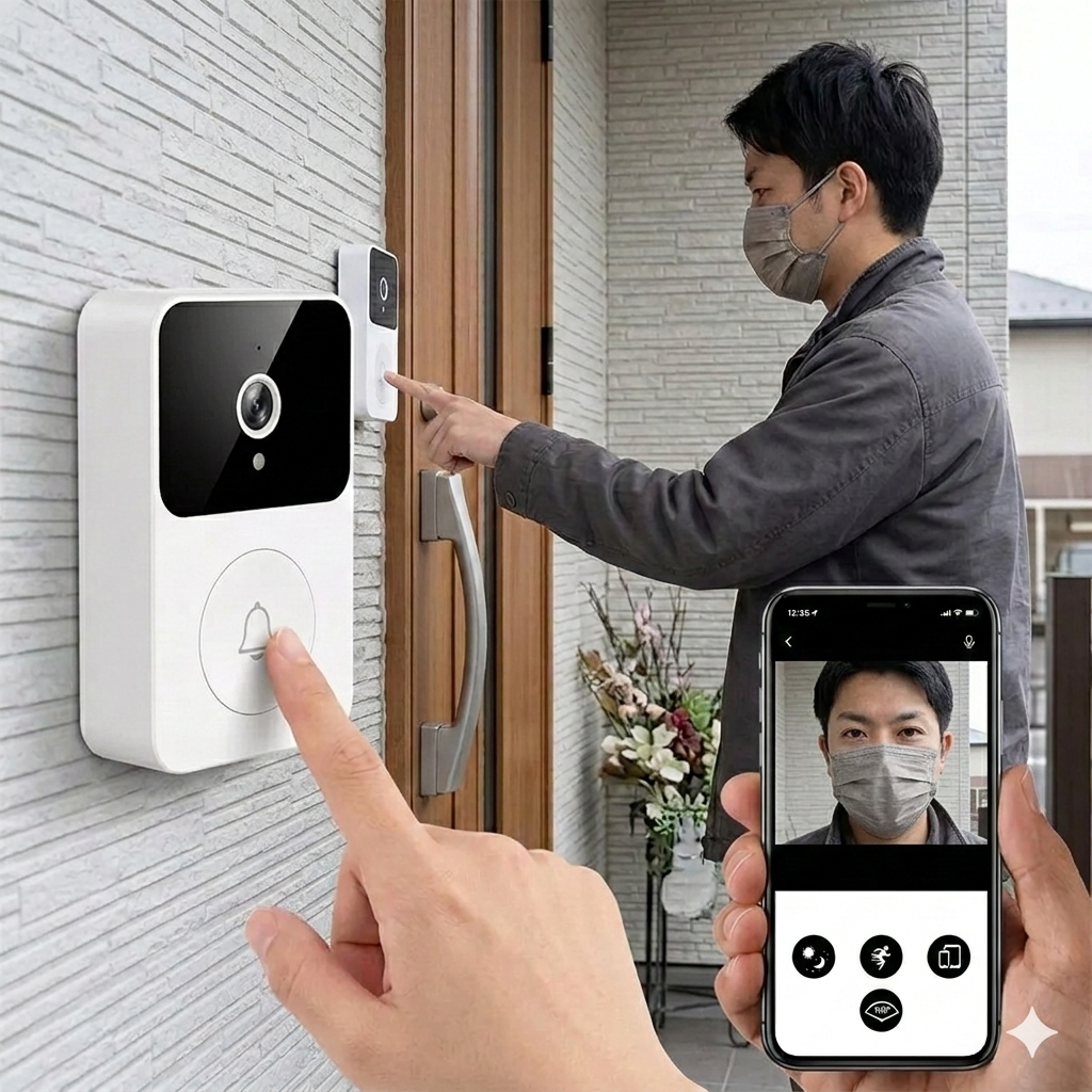 Interphone Intelligent Connecté avec Caméra – Sonnette Vidéo Sans Fil