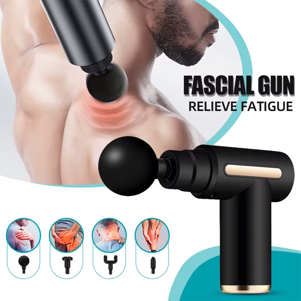Pistolet de Massage 6 Vitesses 4 Têtes
