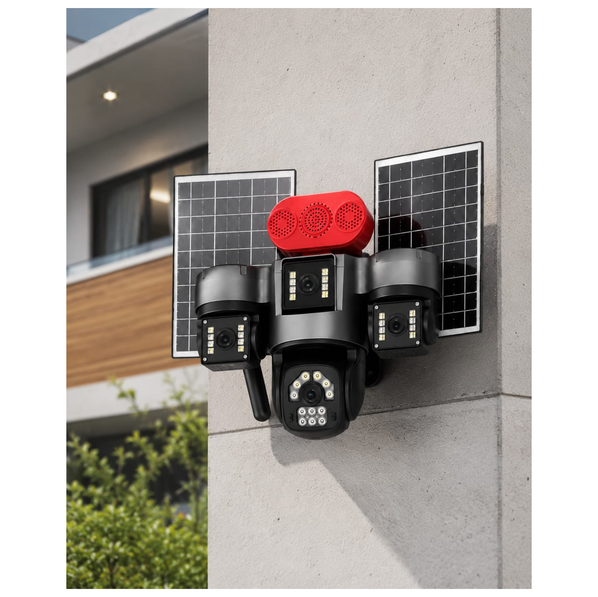 camera 4 Lens 4G SOLAIRE + 2 Panneau solaire 8K-16mp