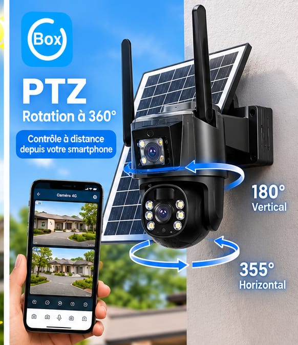 CAMERA  double lens 4G solaire ubox