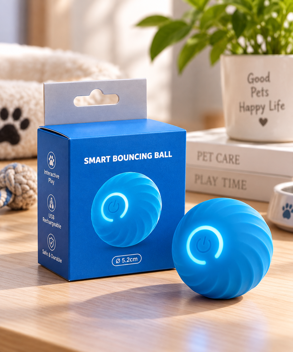 Balle Interactive Intelligente LED pour Chats & Animaux 1 Balle Interactive Intelligente LED pour Chats & Animaux