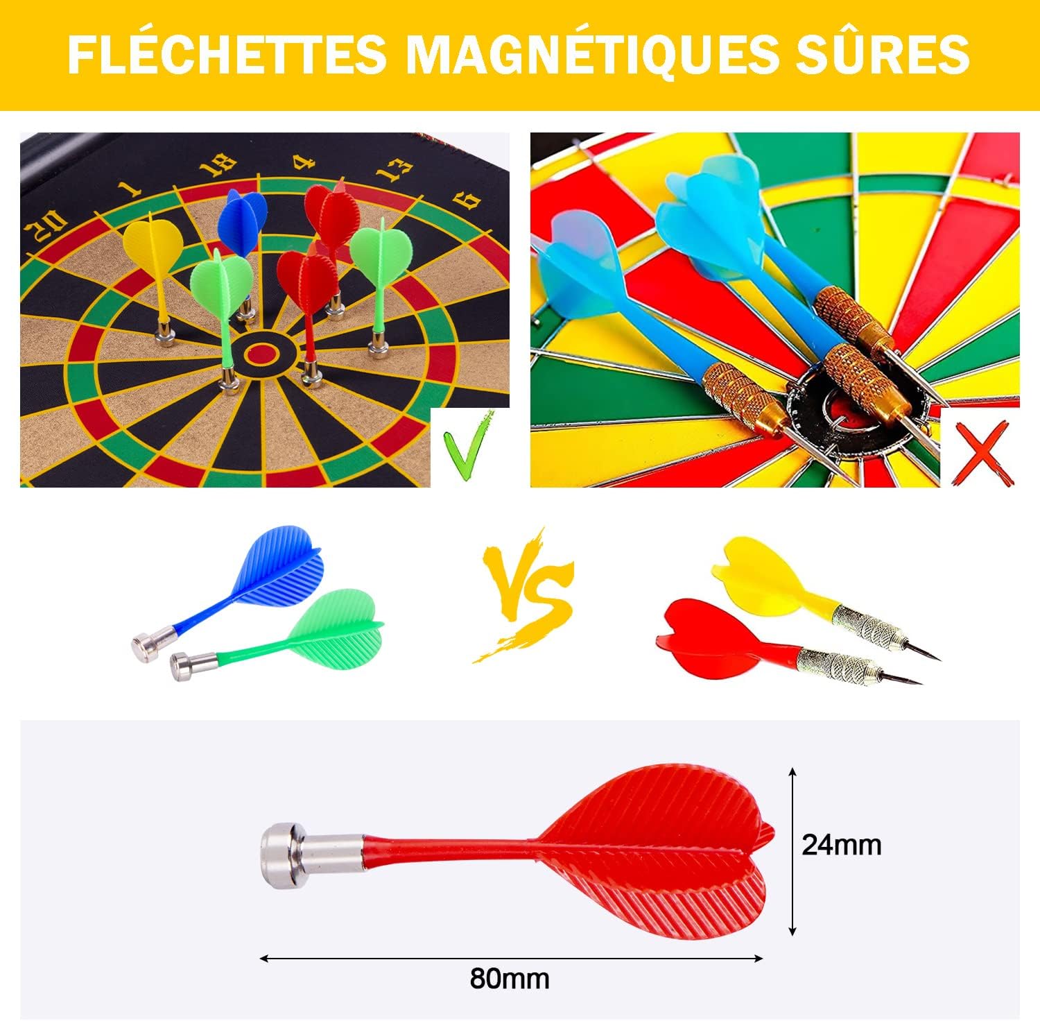 Jeu de Fléchettes Magnétiques 2-en-1