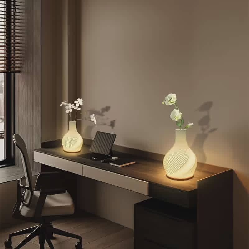 Vase Décoratif et Lampe LED Multicolore avec Batterie Intégrée