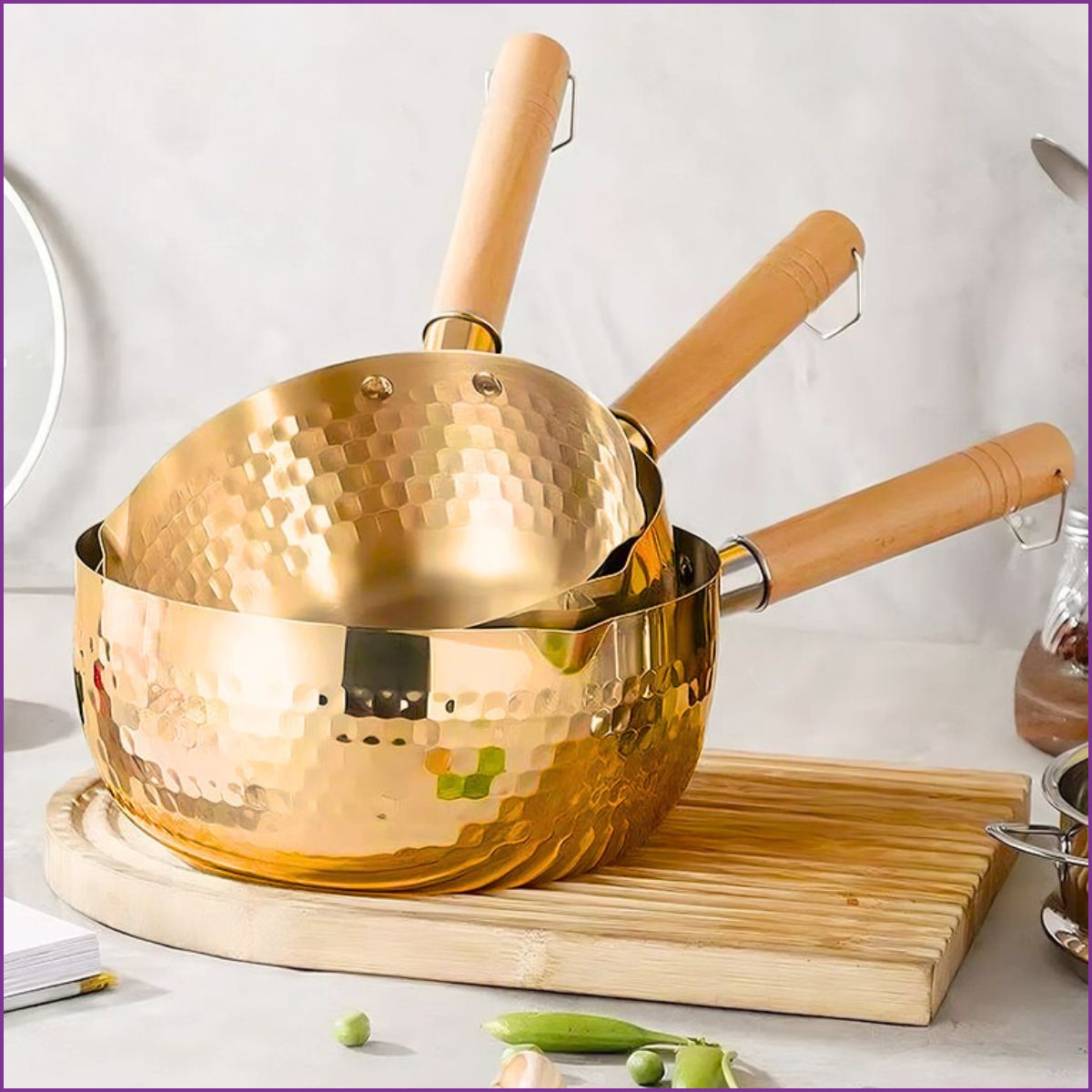 Set de 3 casseroles martelé