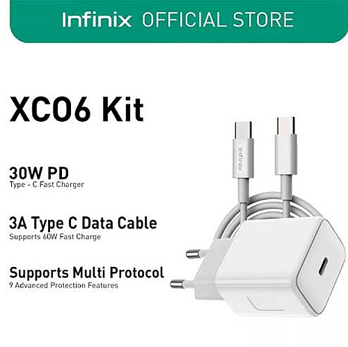 Chargeur INFINIX XC06 30W Type-C - Blanc