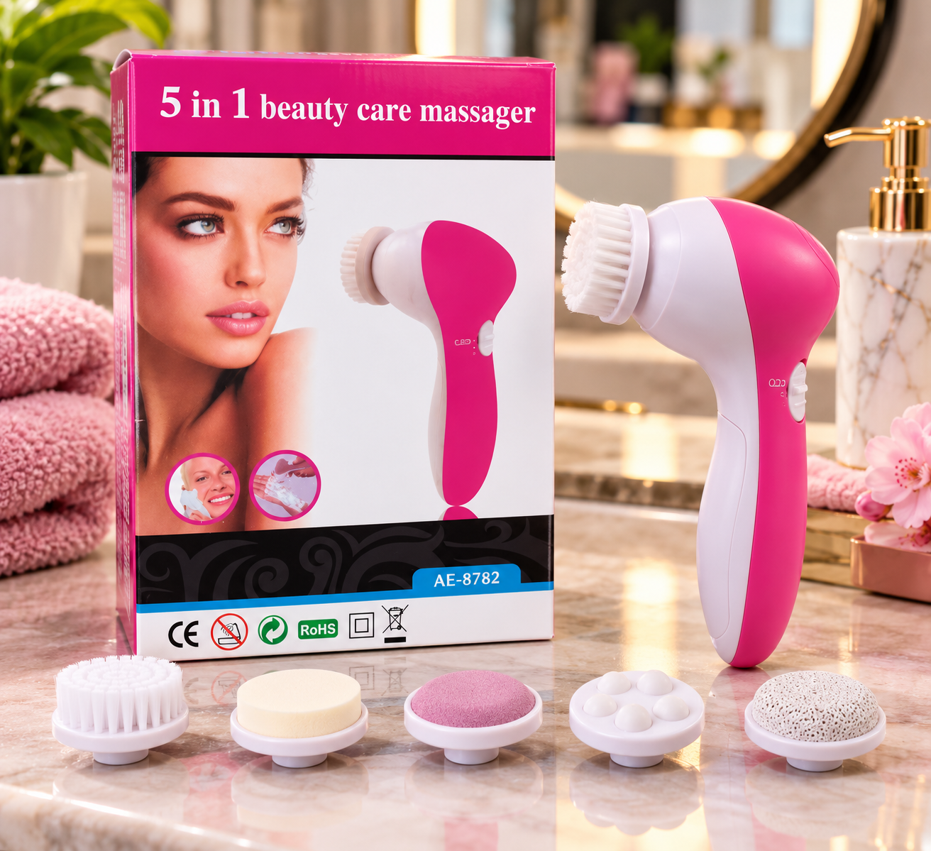 Brosse Nettoyante et Masseuse Visage 5 en 1