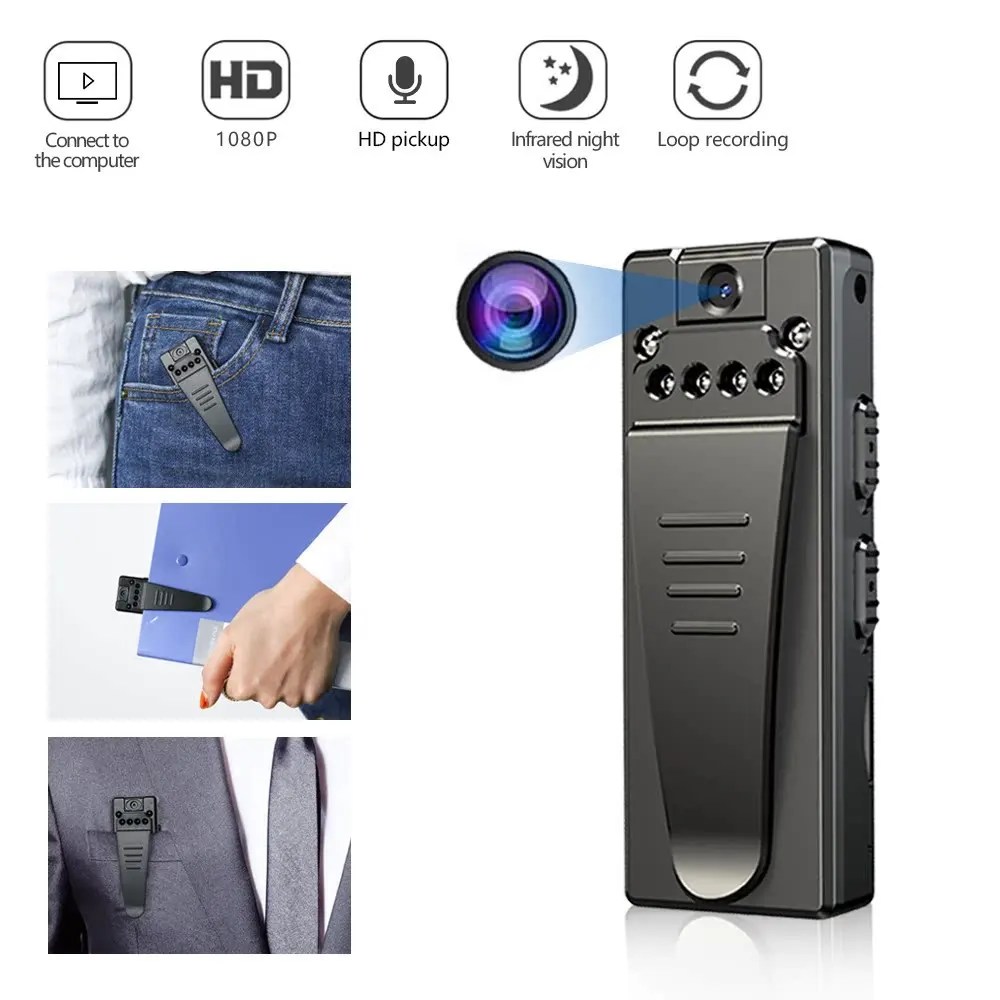 Mini caméra, Enregistreur vidéo, vocal, et infrarouge, Vision nocturne avec prise de photos