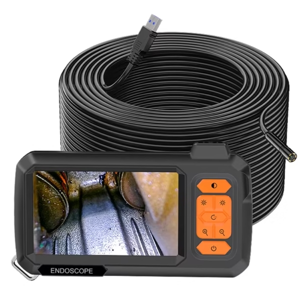 Caméra endoscopique 10 M, écran 4.3 pouces, câble rigide , HD1080P, Batterie 2600mAh