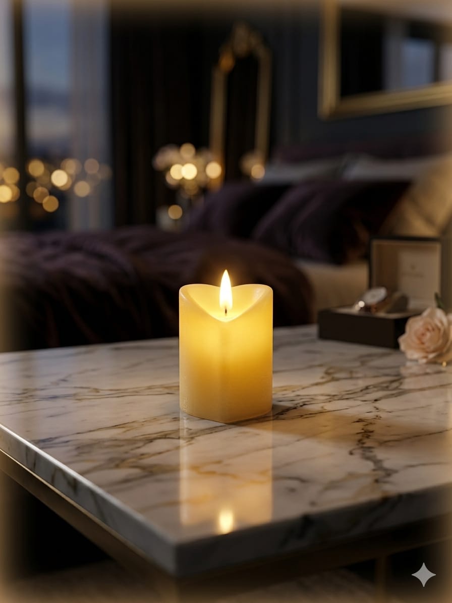 Bougie LED à piles pour la décoration de la maison Coeur
