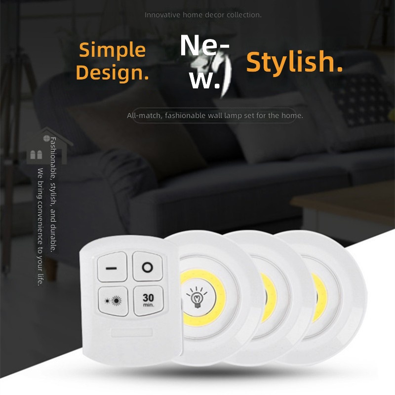 Lampe de nuit COB à induction avec télécommande (Lot de 3)