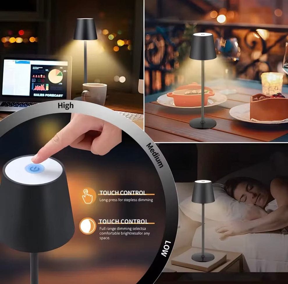 Lampe de Table LED Portable Sans Fil Rechargeable avec Commande Tactile
