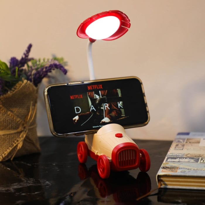Lampe de Bureau Rechargeable Enfant – Modèle Voiture avec Support Téléphone