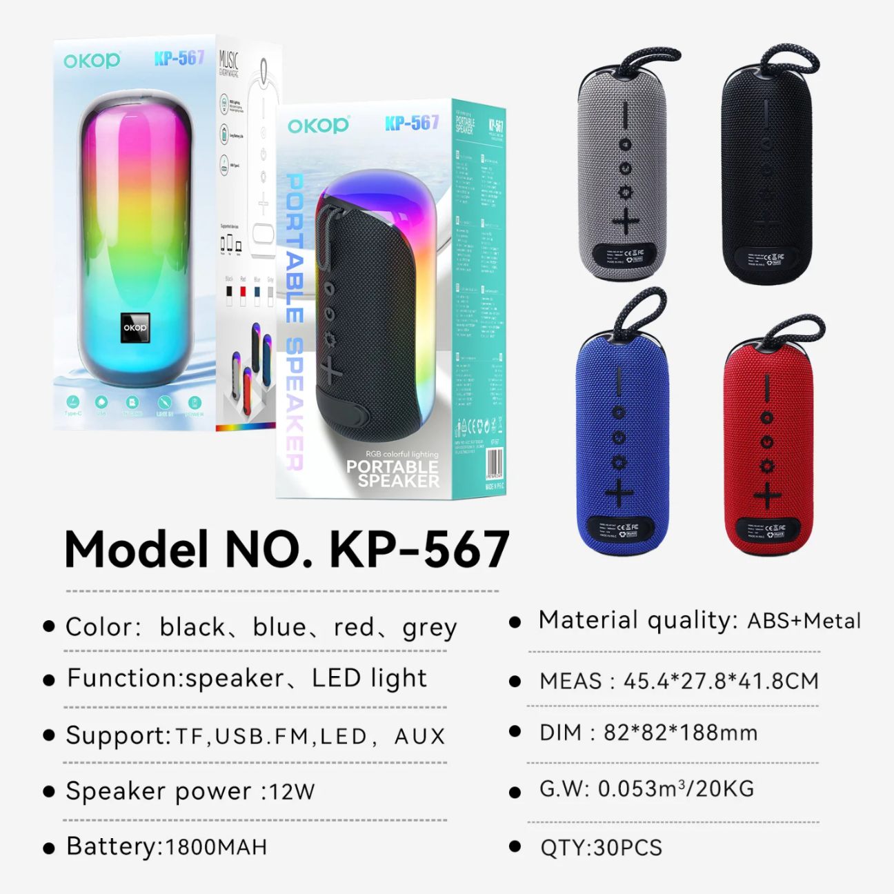 L'OKOP KP-567 est une enceinte Bluetooth