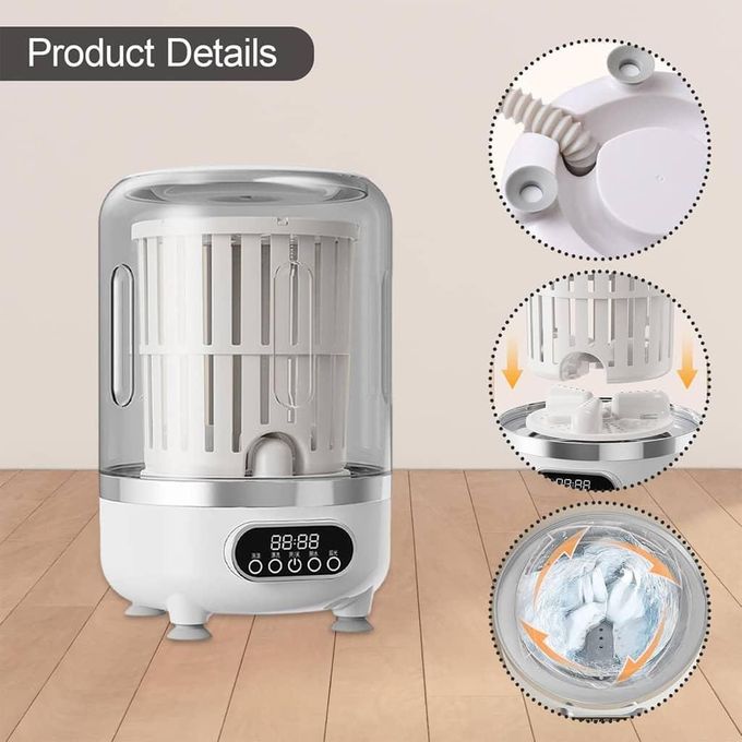 Mini Lave-Linge Portable Pliable 3-en-1 avec Essorage & Stérilisation 2 Mini lave linge portable Tunisie - Vue 1