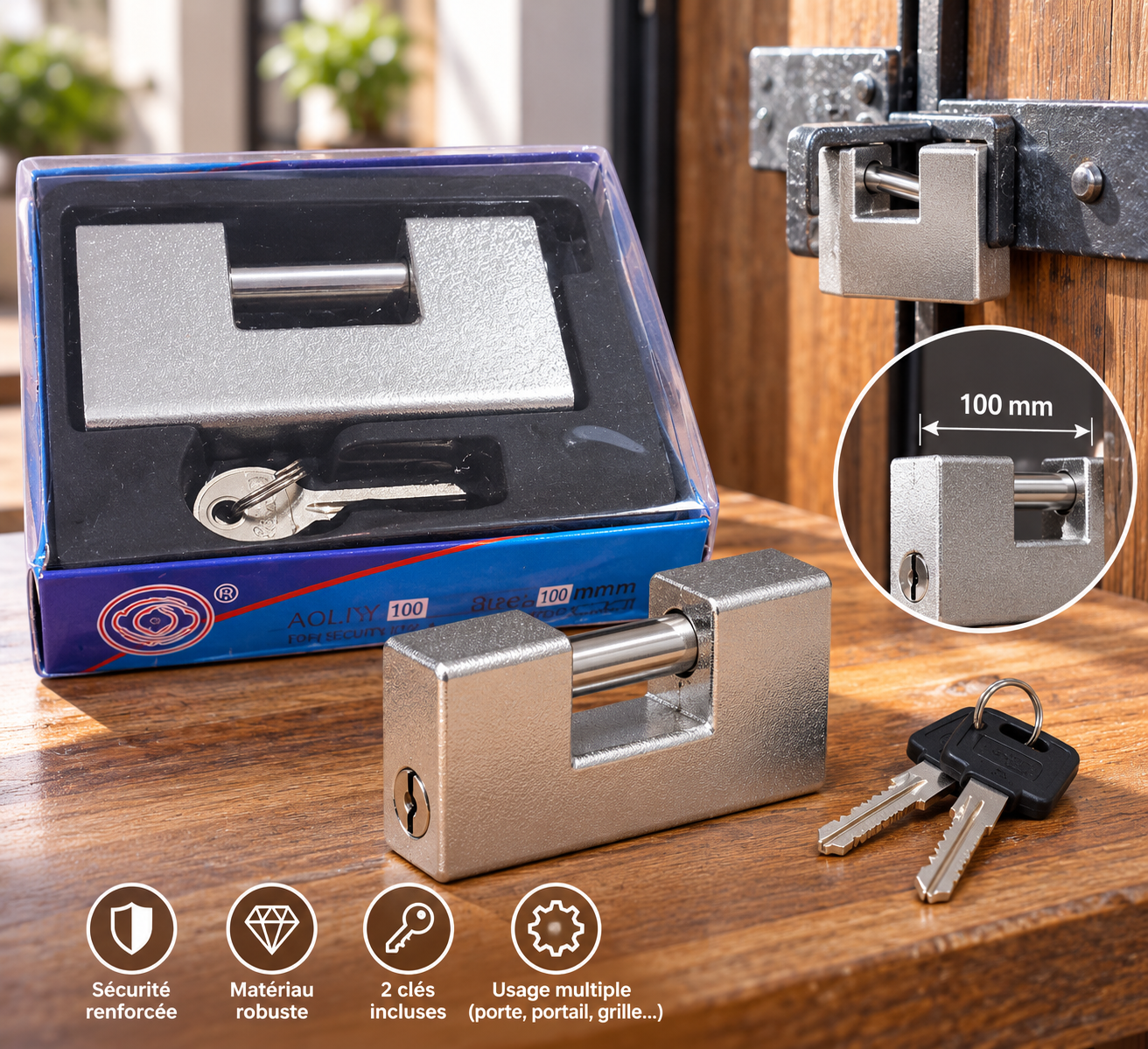 Cadenas monobloc de sécurité