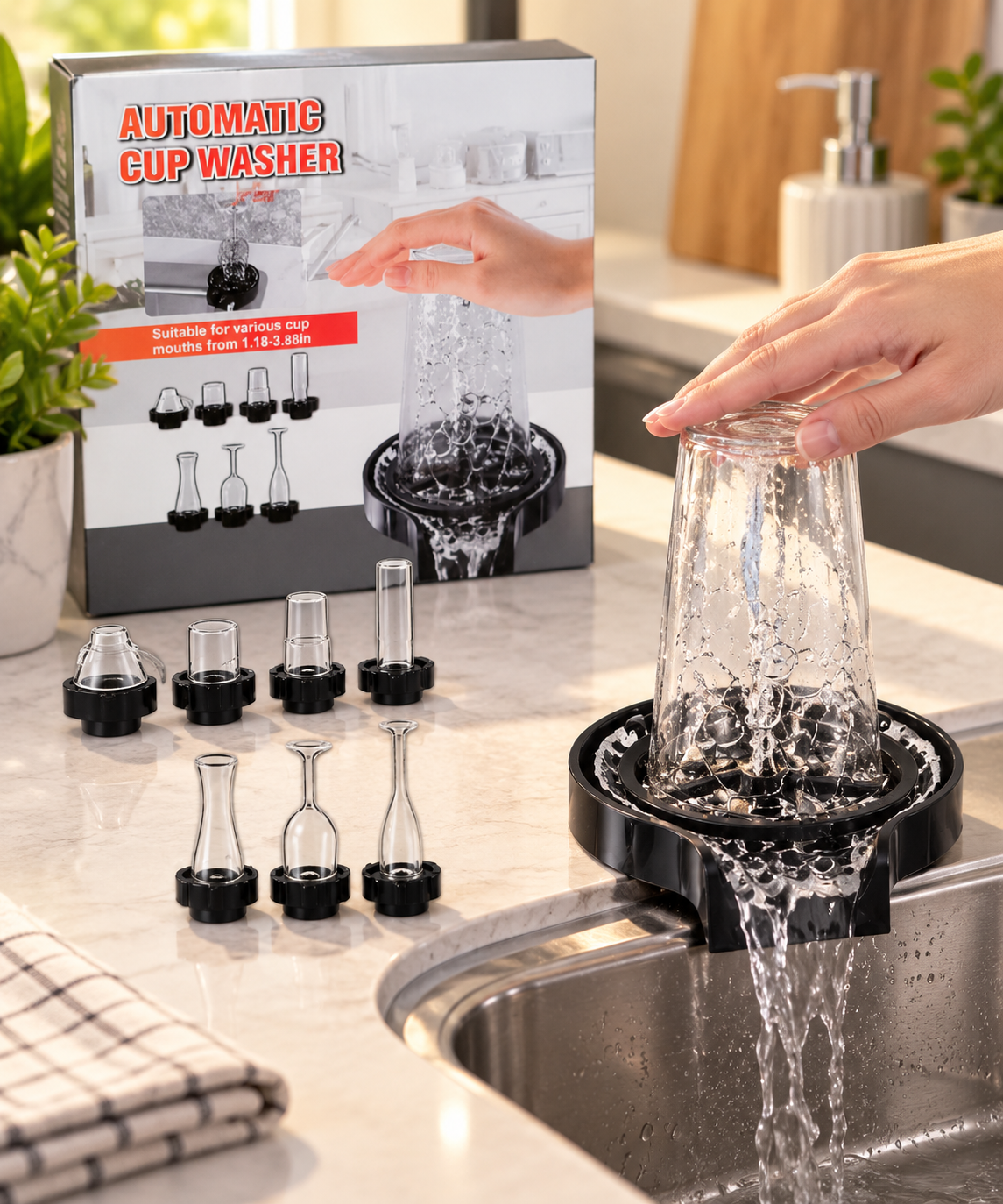 Rince-Verres Automatique Haute Pression pour Évier & Bar 1 Rince-Verres Automatique Haute Pression pour Évier & Bar