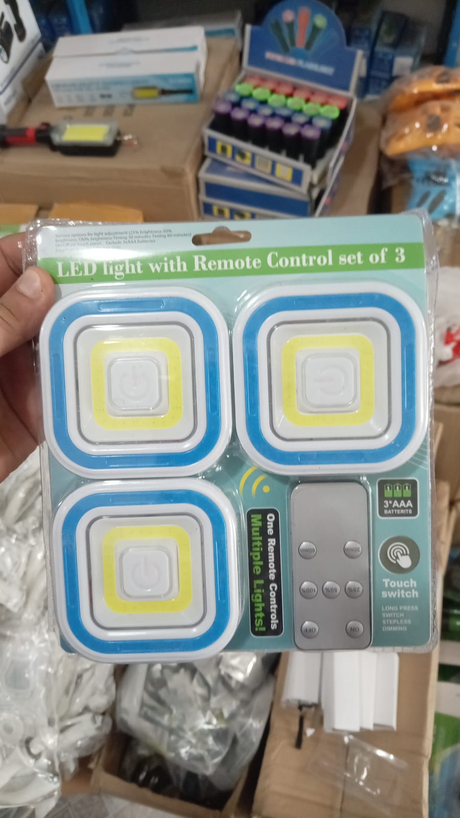 Set de 3 Lampes LED Carrées avec Télécommande