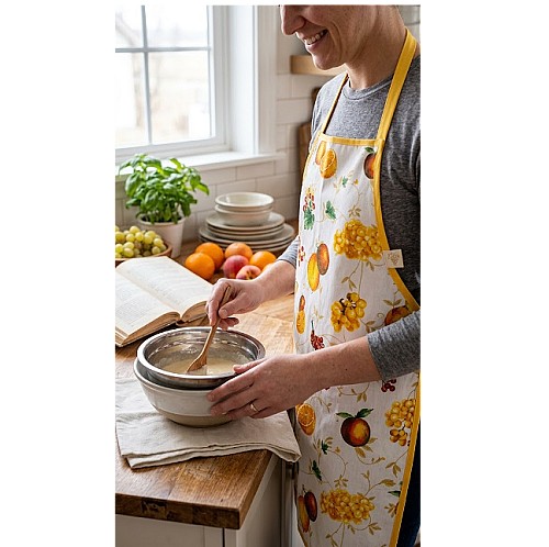 Tablier de cuisine imprimé au motif fruité et gourmand
