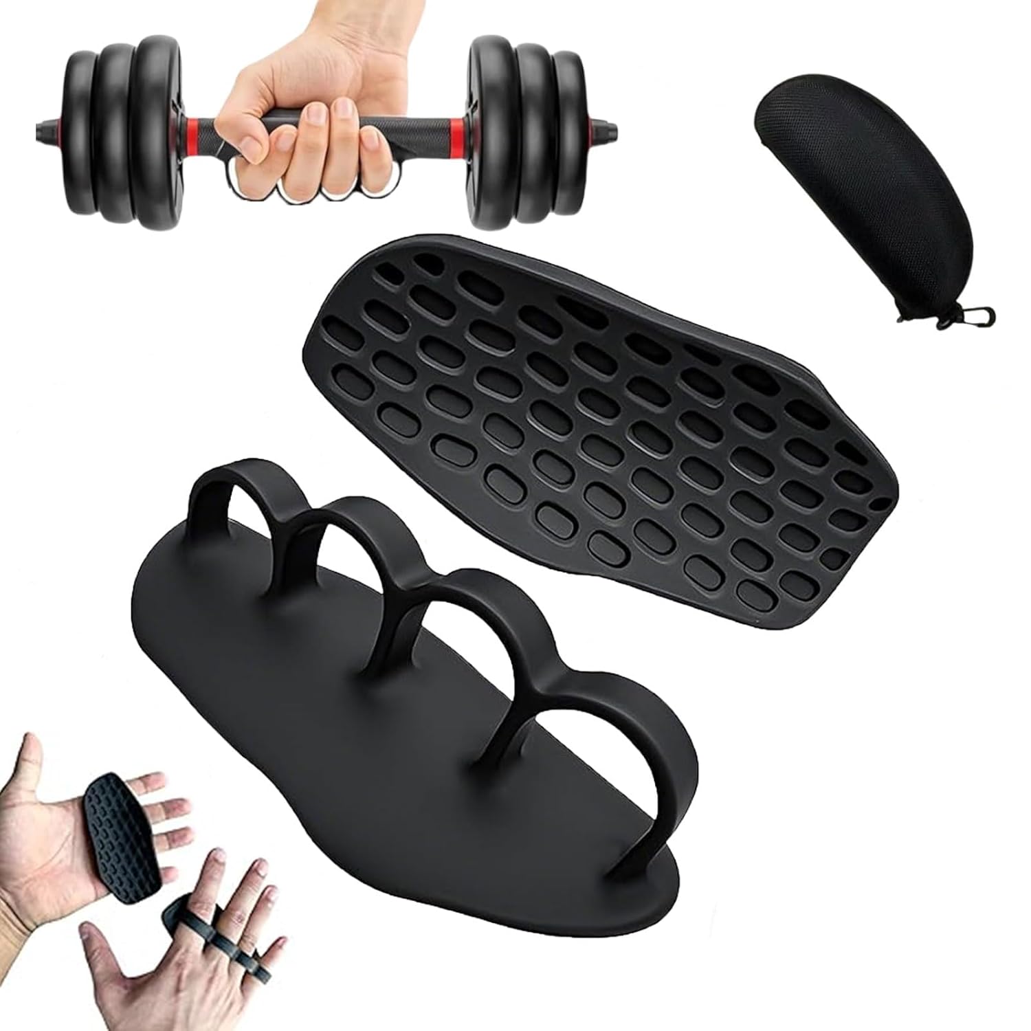 Lot de 2 poignées de musculation avec boîte de rangement