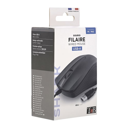 Souris filaire compacte SHARK noire