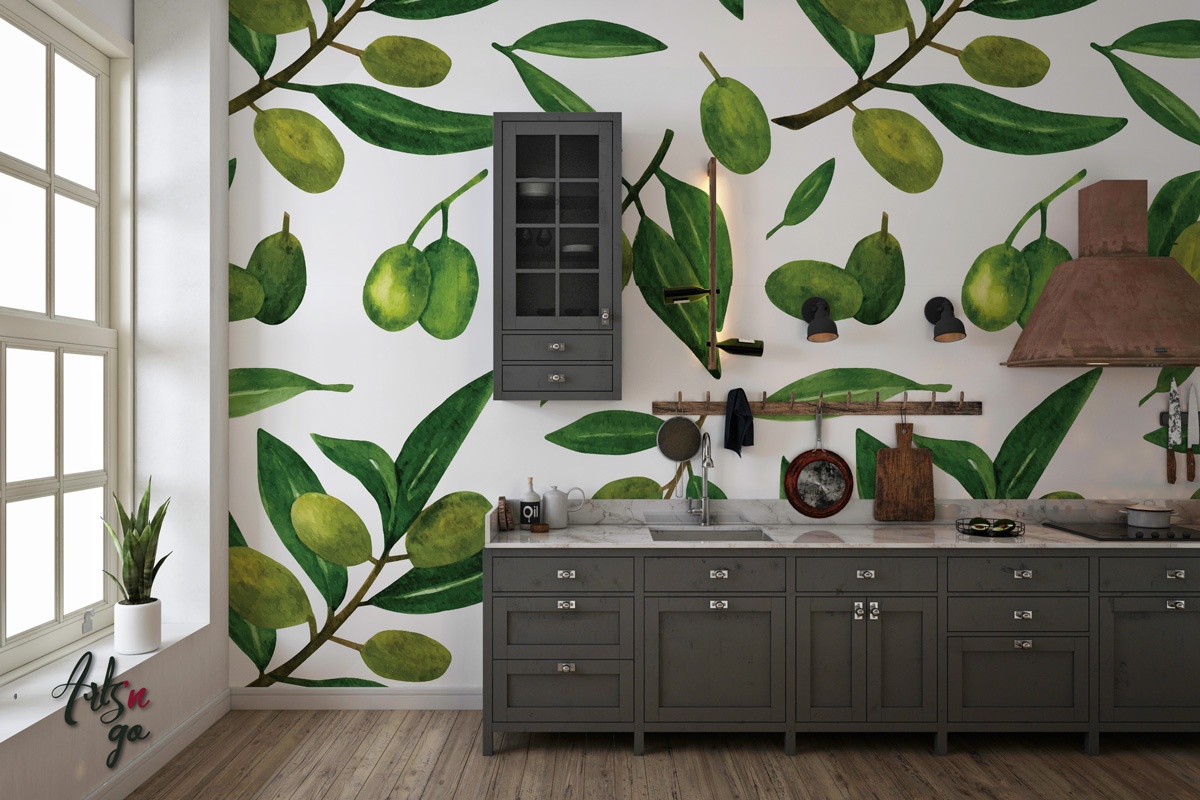 Carreaux de ciment autocollant Olive
