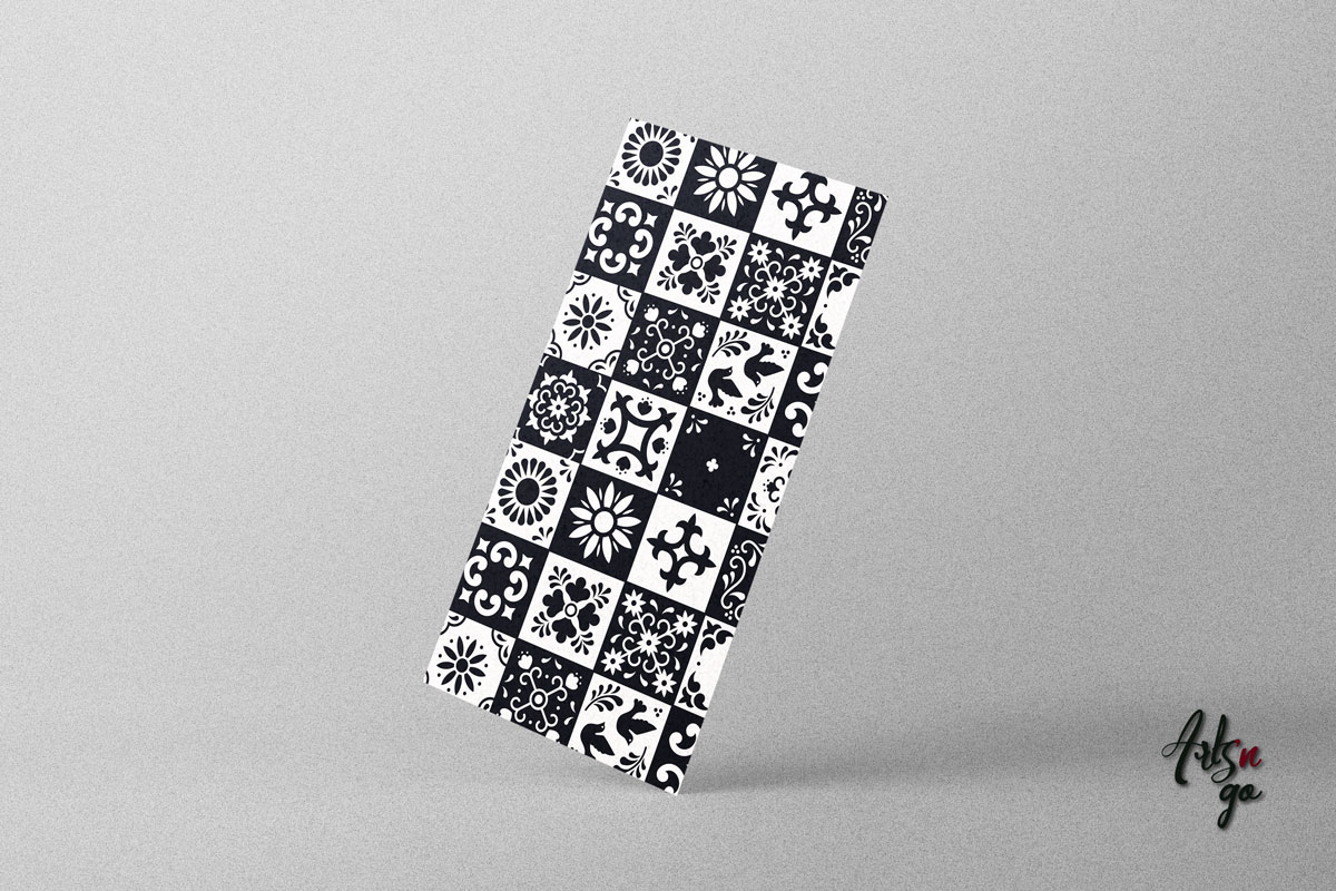 Carreaux de ciment autocollant noir
