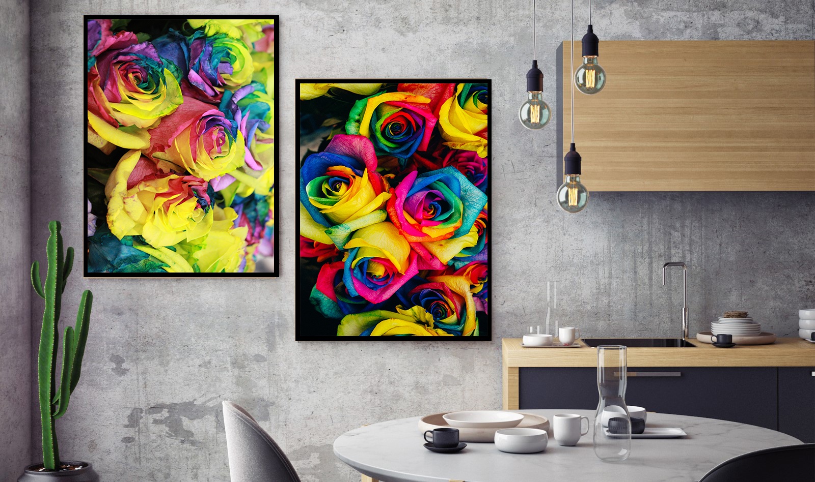 Pack 2 Tableaux d'art Colors - Nature - Bois MDF - 60x40 cm