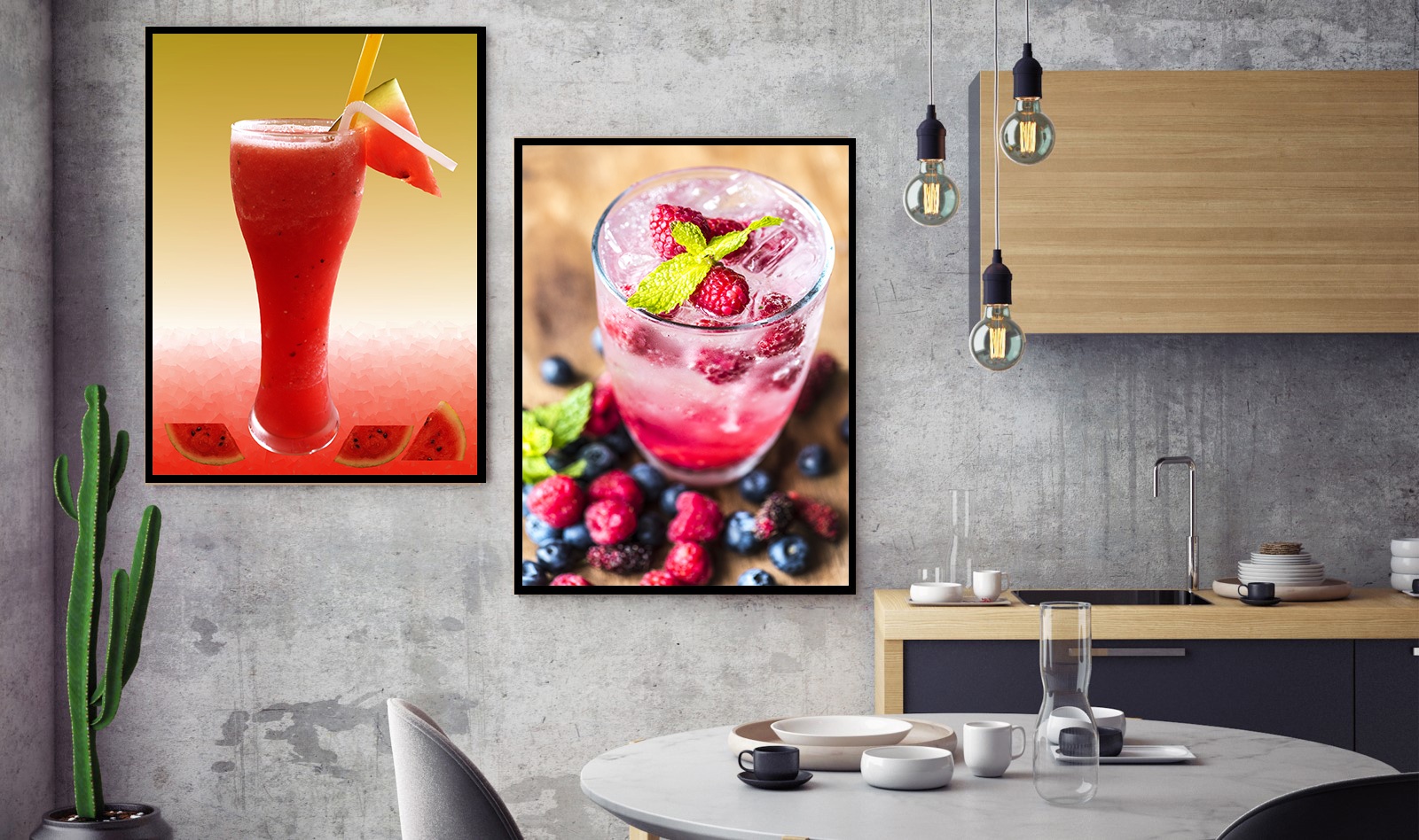 Pack 2 Tableaux d'art Juicy - Nature - Bois MDF - 60x40 cm