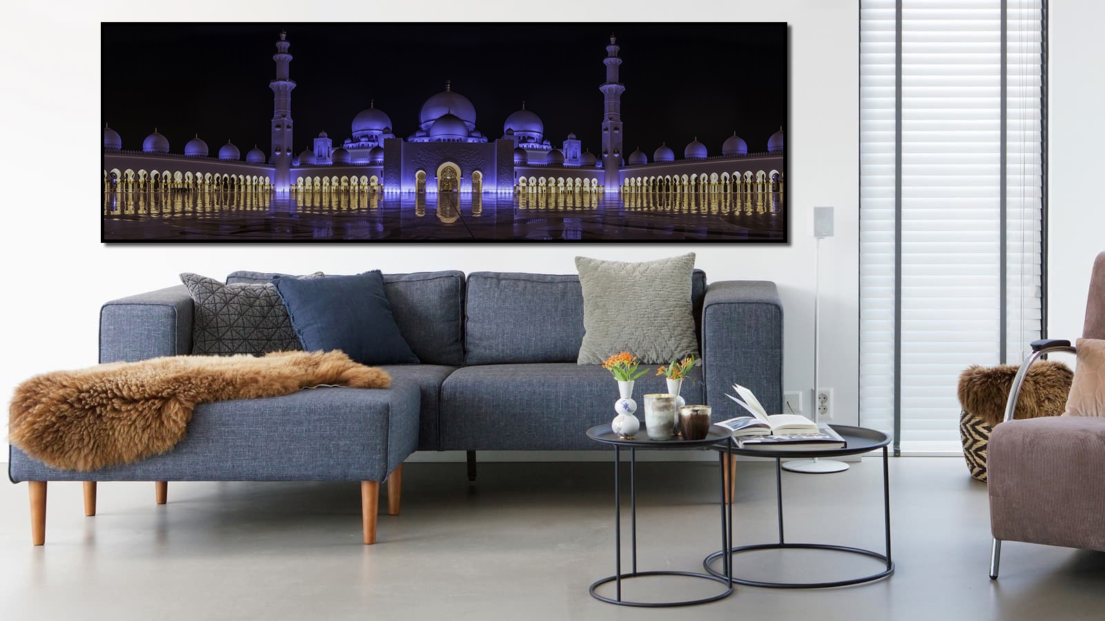 Tableau d'art panoramique Purple - Bois MDF - 120x40 cm