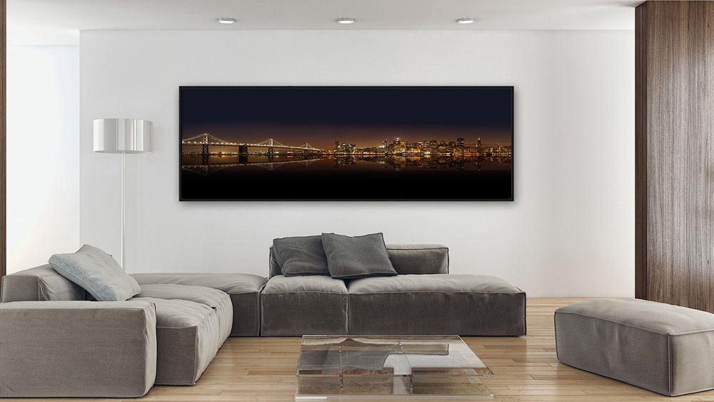Tableau d'art panoramique by night - Bois MDF - 120x40 cm