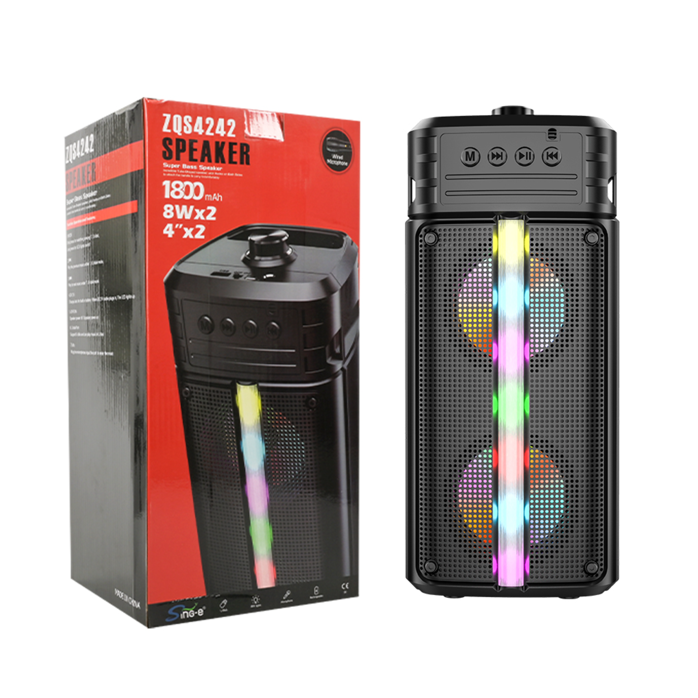 Enceinte DJ sans fil rechargeable RGB LED BT