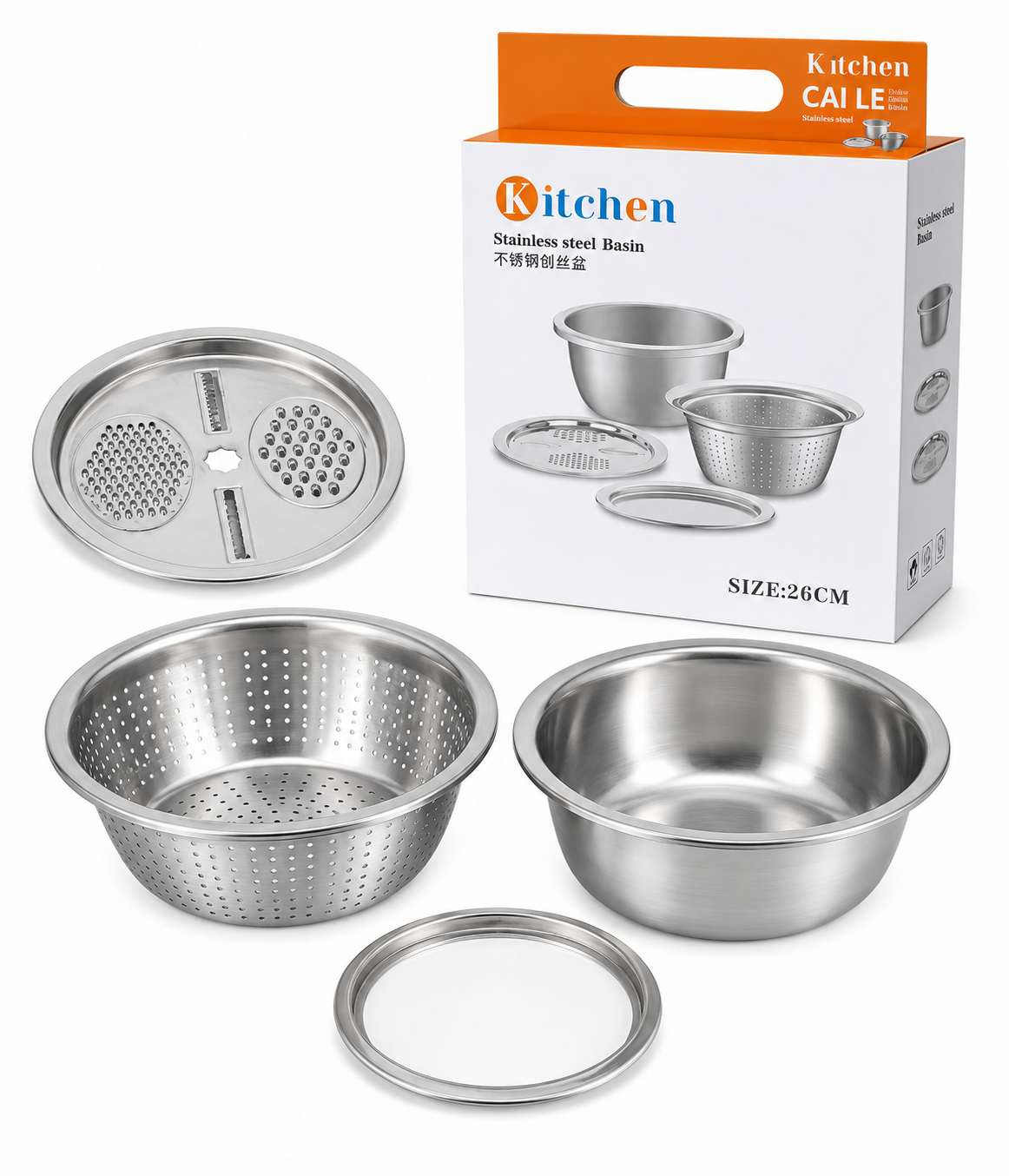 Ensemble de bols de cuisine en acier inoxydable
