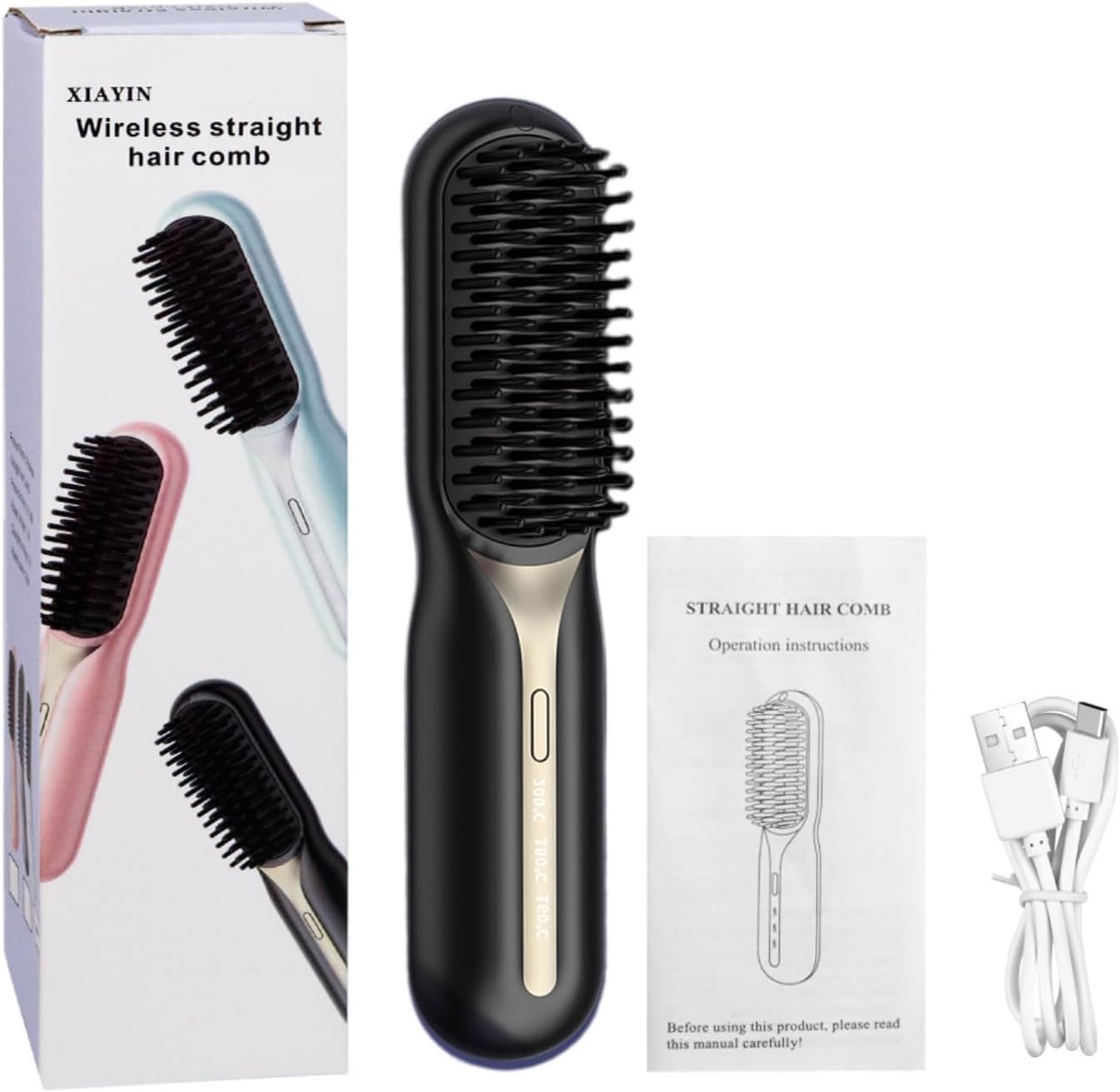 Brosse Lissante Sans Fil – Lissage Rapide & Portable