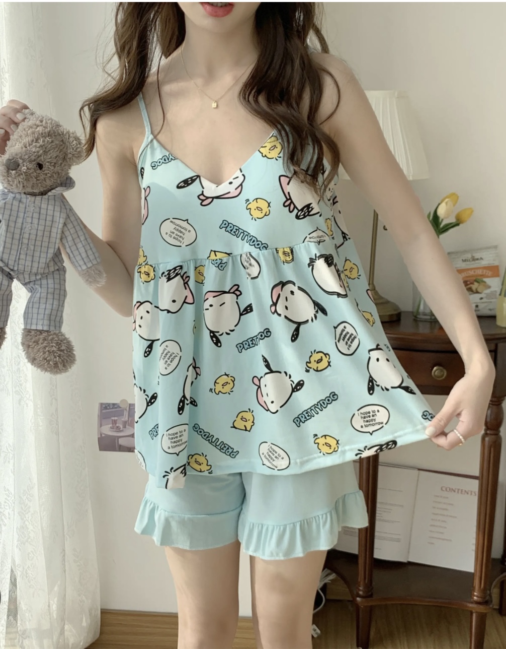 Pyjama Été Femme 2 Pièces – Douceur & Confort Kawaii