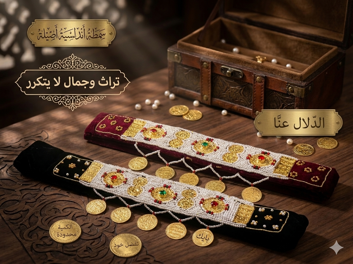 حزام "سمطة" أندلسي تقليدي مرصع بالجوهر واللويز.ار (عصابة )