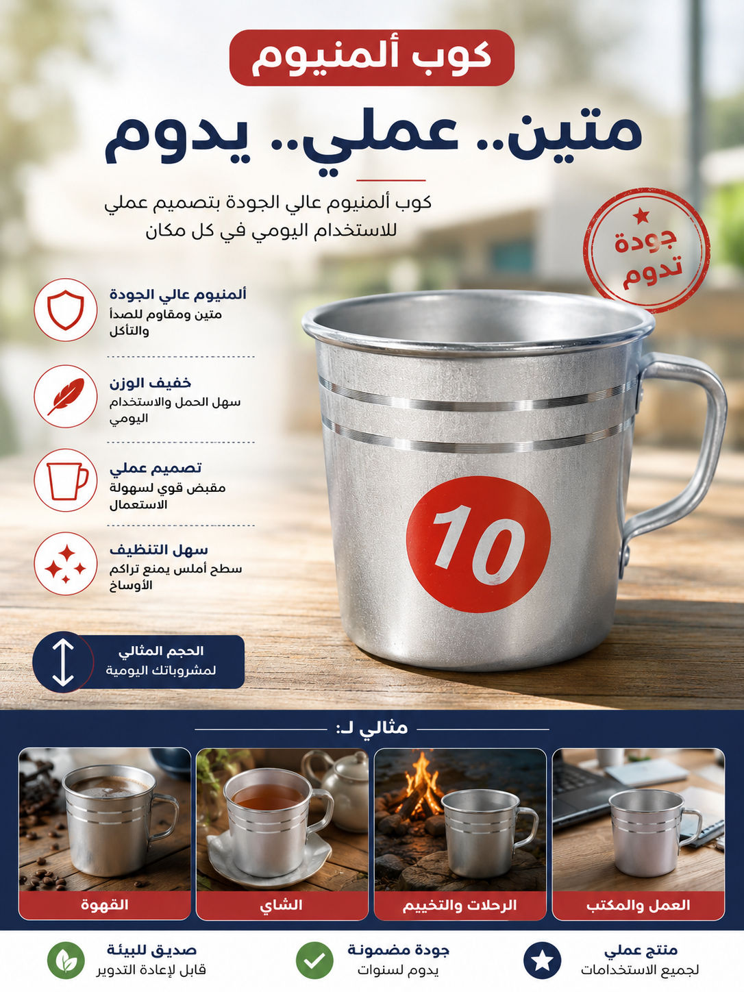 كوب ألمنيوم للماء