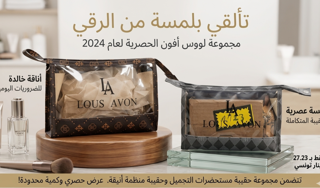 مجموعة حقائب التجميل الأنيقة الشفافة من لووس أفون (Lous Avon)