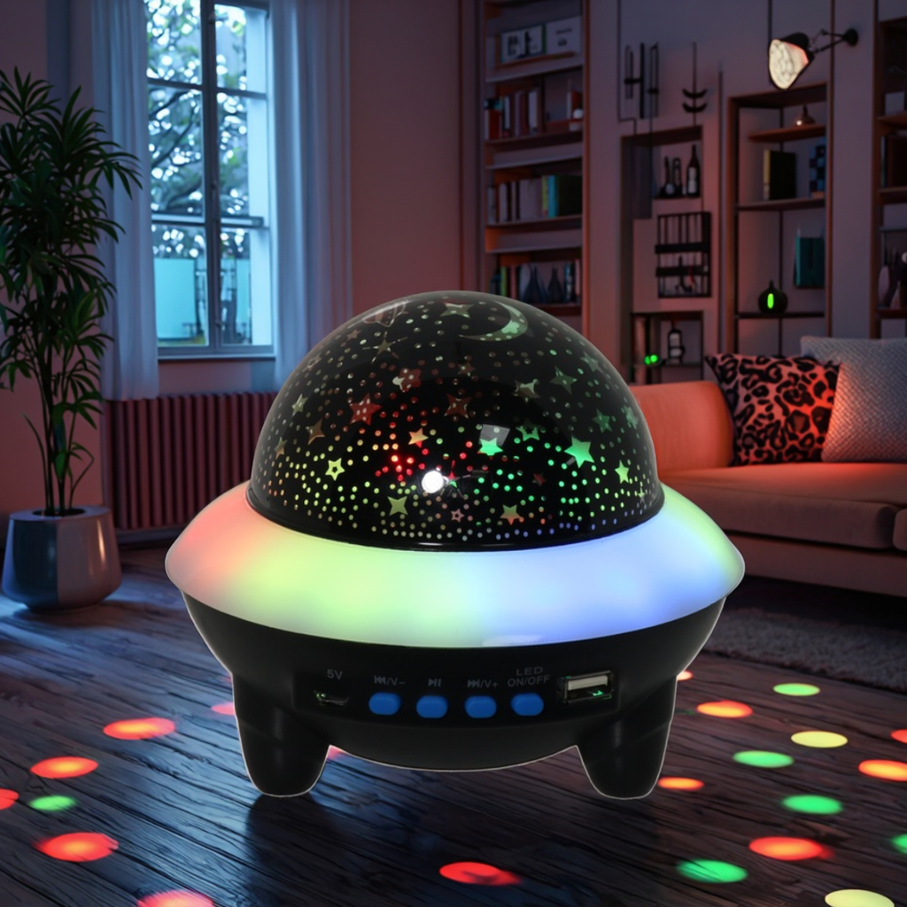 white Lampe LED Boule de Cristal 7 Couleurs avec Haut-Parleur Bluetooth