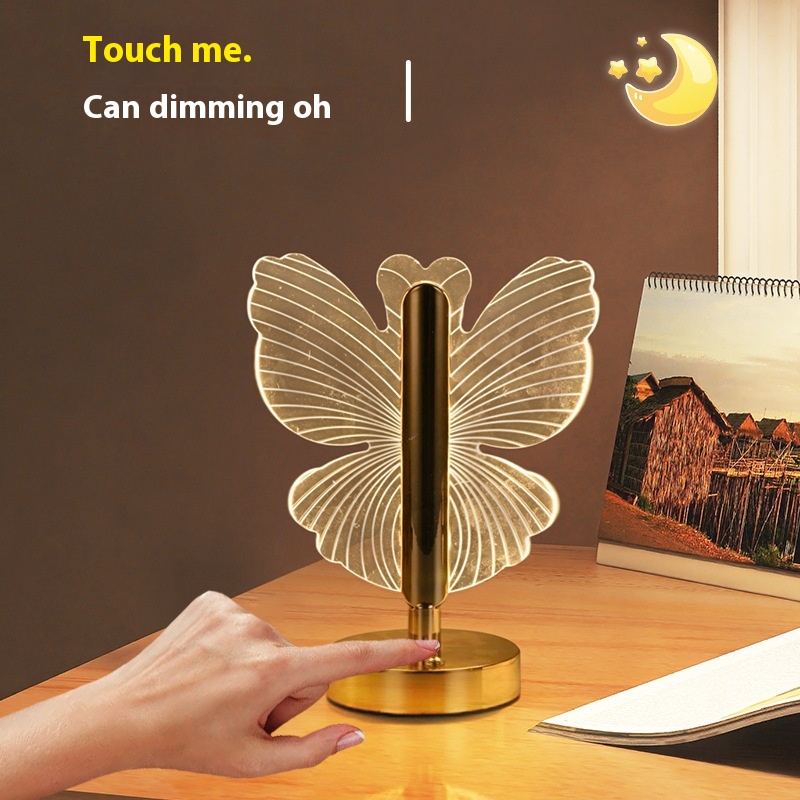 Lampe de Table LED Moderne en Acrylique – Éclairage Tactile USB