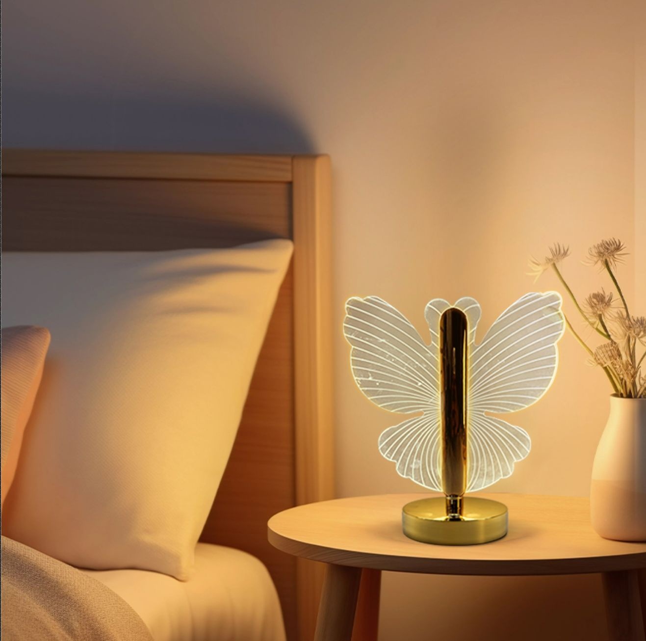 Lampe de Table LED Moderne en Acrylique – Éclairage Tactile USB