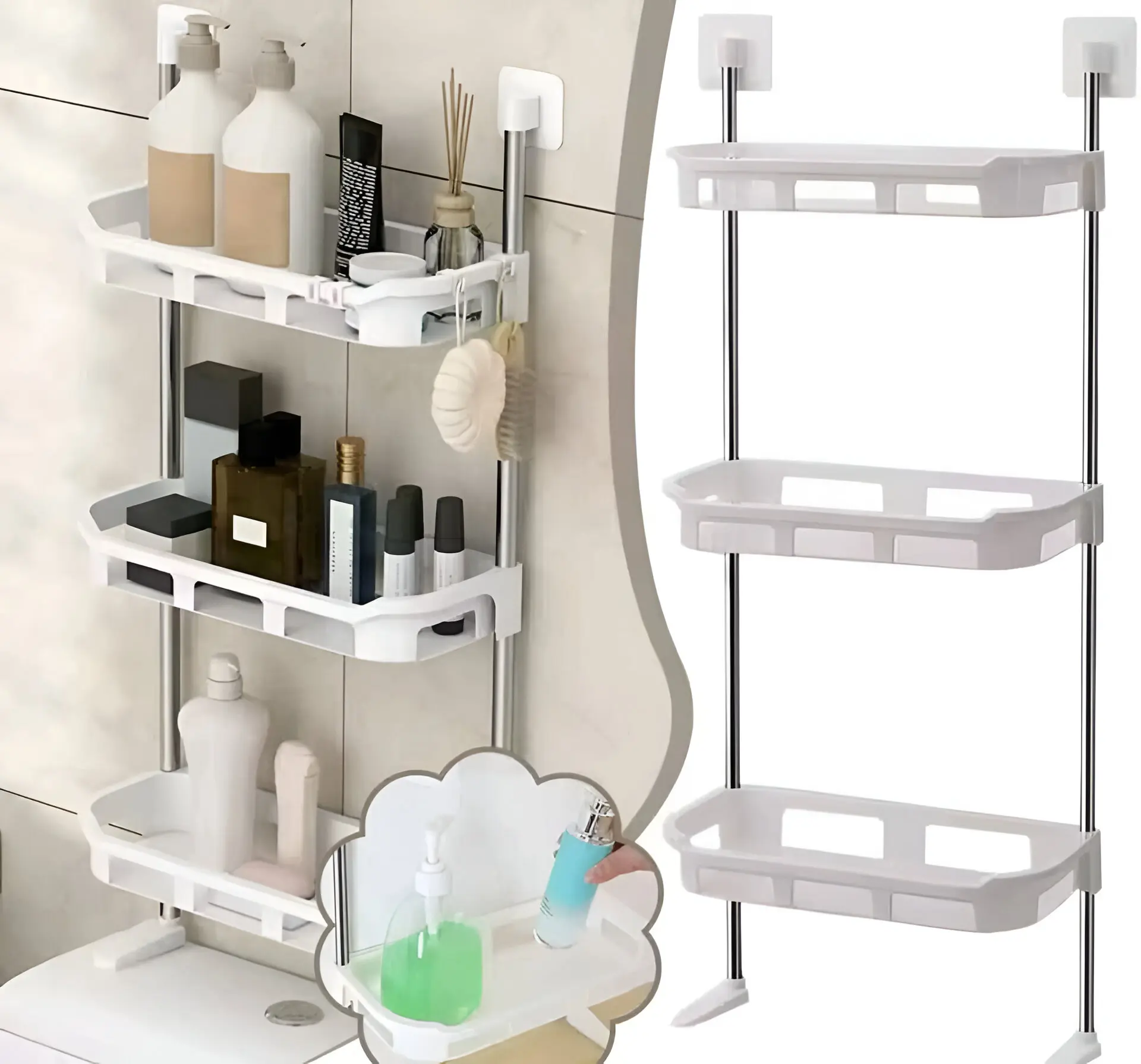 رف جداري متعدد الاستخدامات بثلاثة طوابق